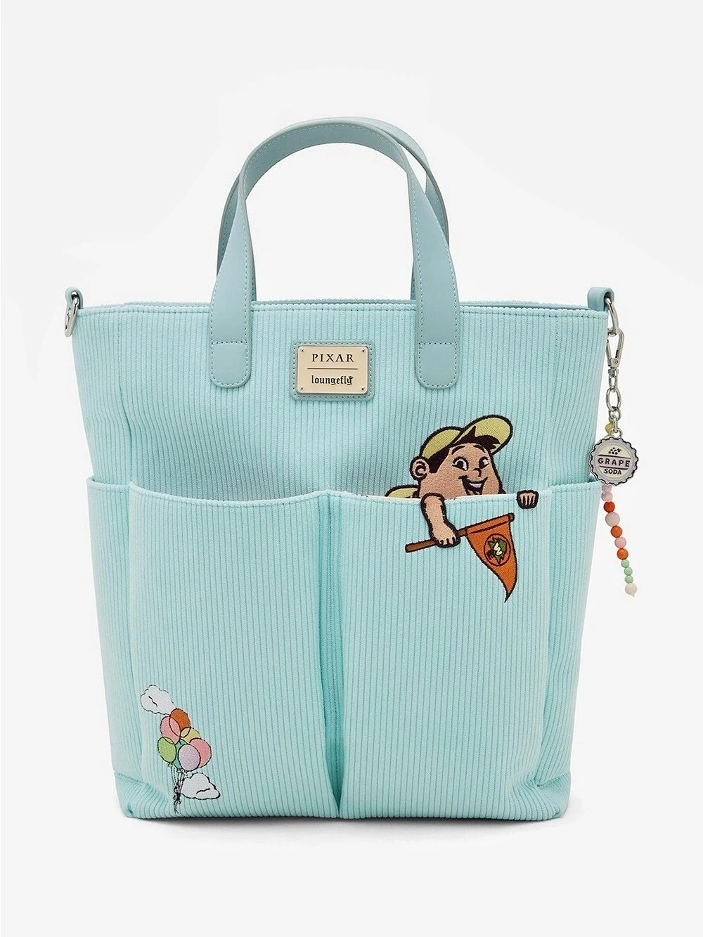 Loungefly Disney Pixar Up Russell Corduroy Tote in Blue NWT